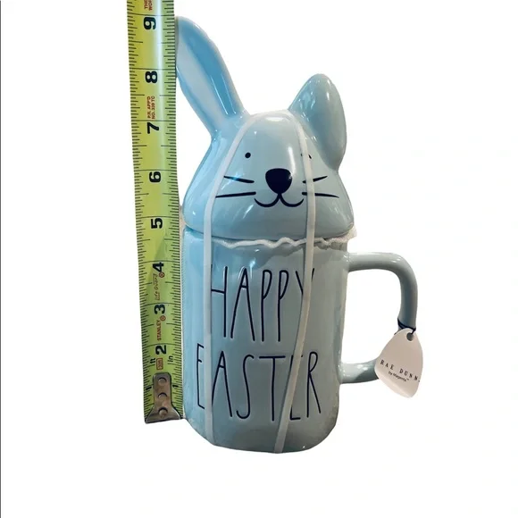 Rae Dunn Easter Mug with Bunny Topper Blue - Picture 3 of 5
